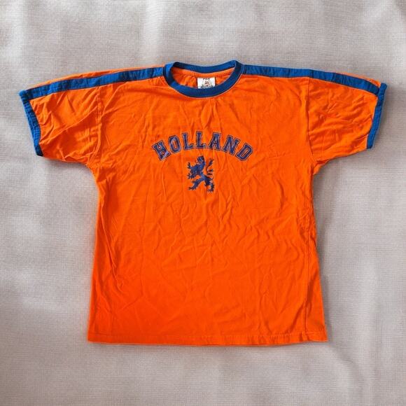 HOLLAND Fox Origials Vintage T Shirt Blue Orange Size Medium - Picture 1 of 5